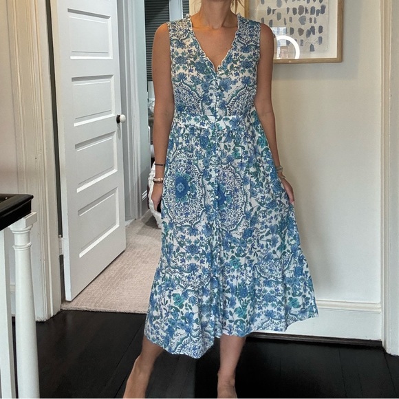 Johnny Was Dresses & Skirts - Johnny Was Blue and White Boho Dress Small